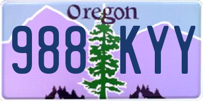 OR license plate 988KYY