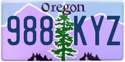OR license plate 988KYZ