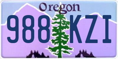 OR license plate 988KZI