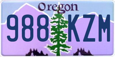 OR license plate 988KZM