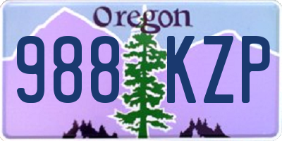 OR license plate 988KZP