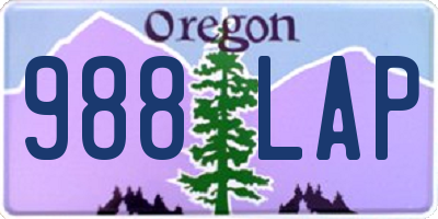 OR license plate 988LAP