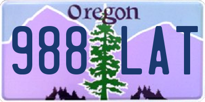 OR license plate 988LAT