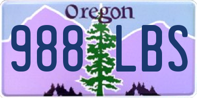 OR license plate 988LBS