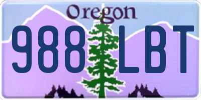OR license plate 988LBT