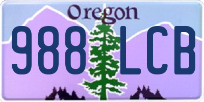 OR license plate 988LCB