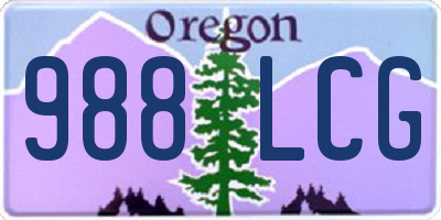 OR license plate 988LCG