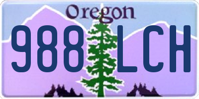 OR license plate 988LCH