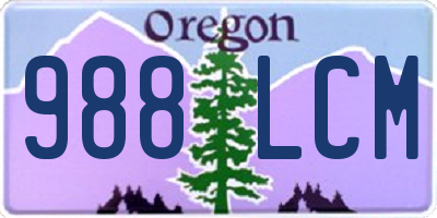 OR license plate 988LCM