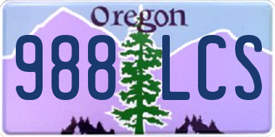 OR license plate 988LCS