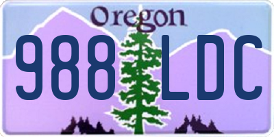 OR license plate 988LDC