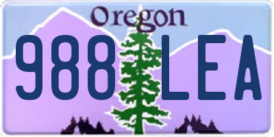 OR license plate 988LEA