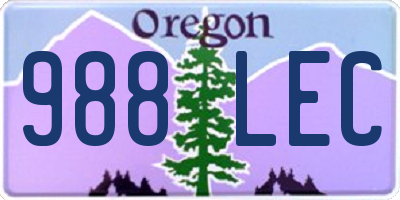 OR license plate 988LEC