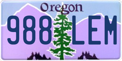 OR license plate 988LEM