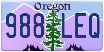OR license plate 988LEQ