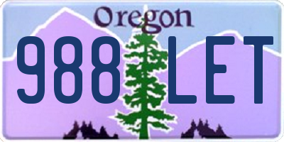 OR license plate 988LET