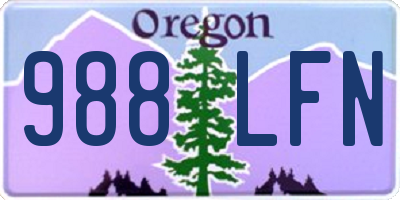 OR license plate 988LFN