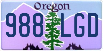 OR license plate 988LGD