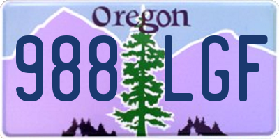 OR license plate 988LGF