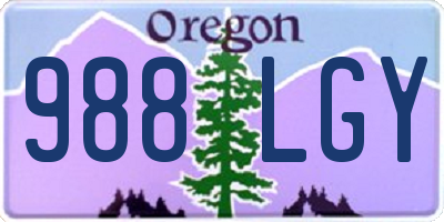 OR license plate 988LGY