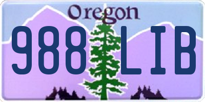 OR license plate 988LIB
