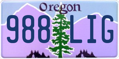 OR license plate 988LIG