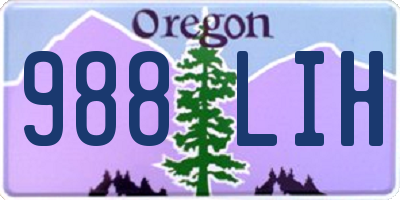 OR license plate 988LIH