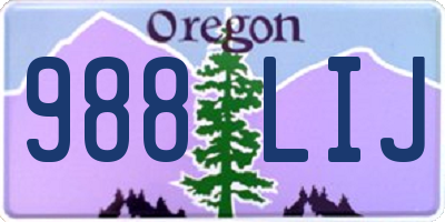 OR license plate 988LIJ