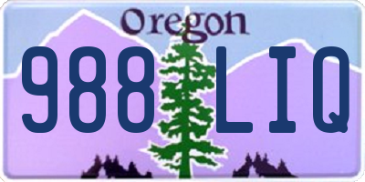 OR license plate 988LIQ