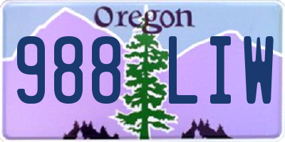 OR license plate 988LIW