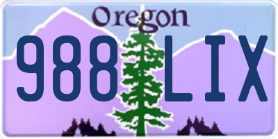 OR license plate 988LIX