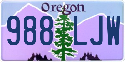 OR license plate 988LJW