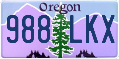 OR license plate 988LKX