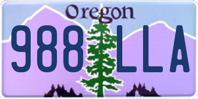 OR license plate 988LLA