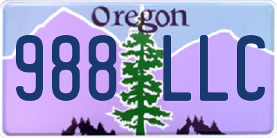OR license plate 988LLC