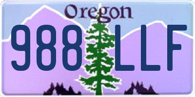OR license plate 988LLF