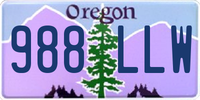 OR license plate 988LLW