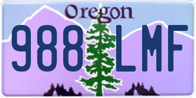 OR license plate 988LMF