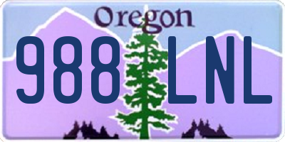 OR license plate 988LNL