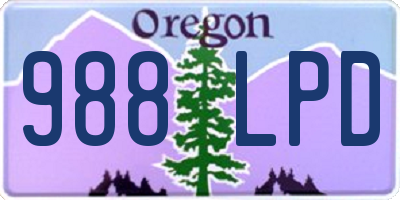 OR license plate 988LPD