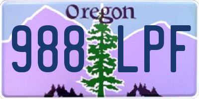 OR license plate 988LPF