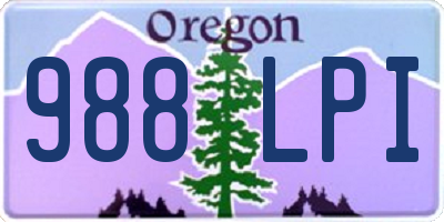 OR license plate 988LPI