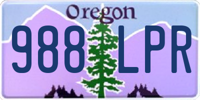 OR license plate 988LPR