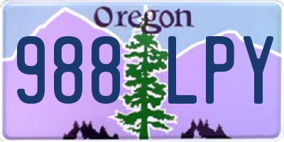 OR license plate 988LPY