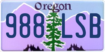 OR license plate 988LSB