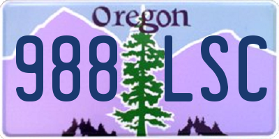 OR license plate 988LSC