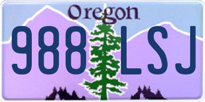 OR license plate 988LSJ