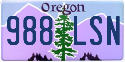 OR license plate 988LSN