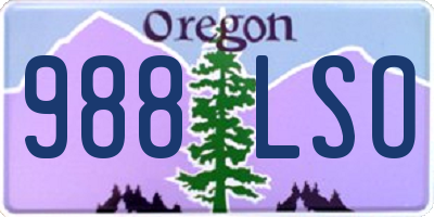 OR license plate 988LSO