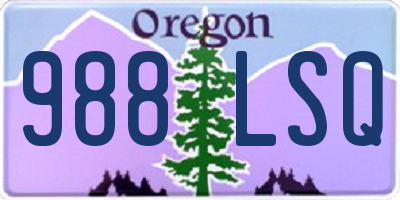 OR license plate 988LSQ